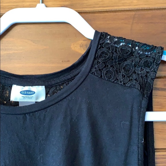 Old Navy, Black Top with Lace - Picture 3 of 8